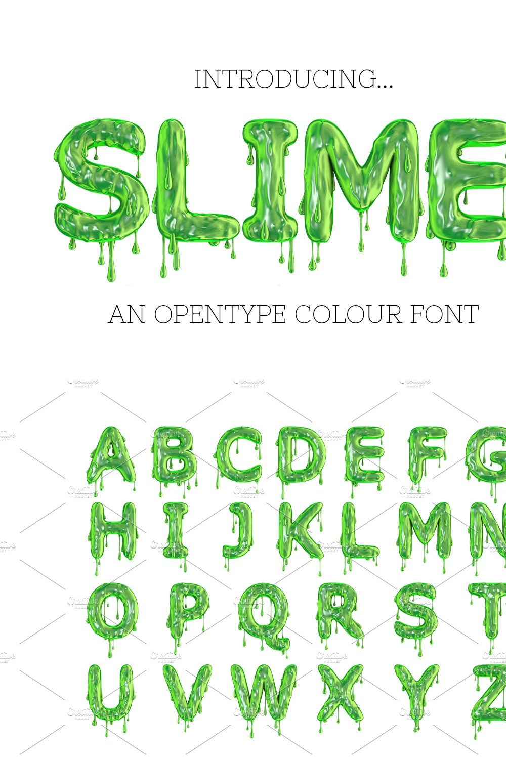 SLIME - OTF font & pngs pinterest preview image.