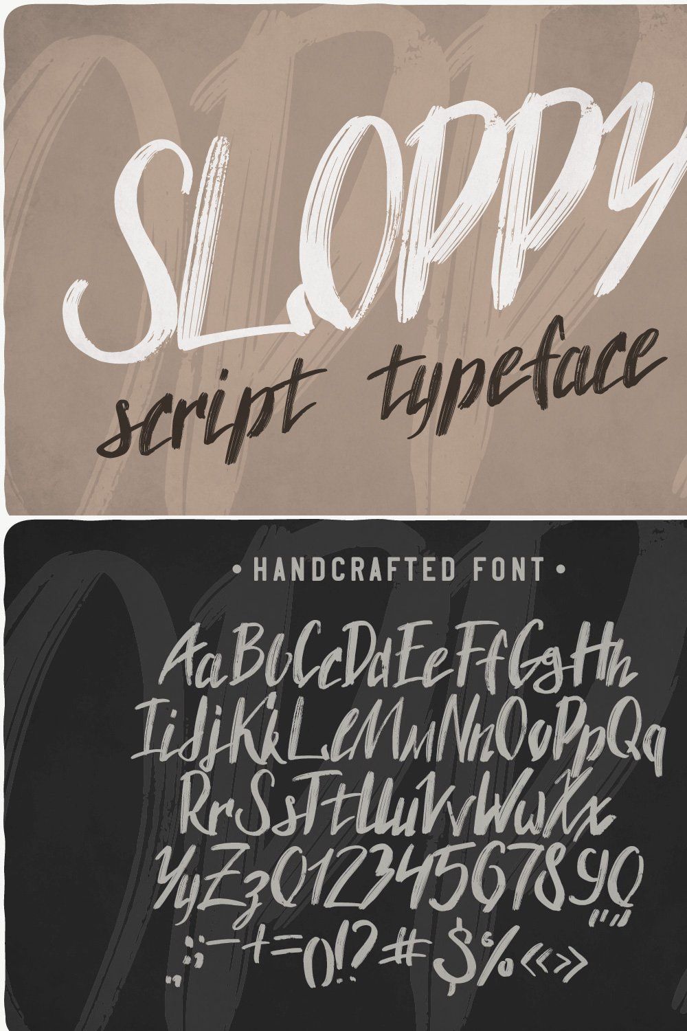 Sloppy Handcrafted Font pinterest preview image.