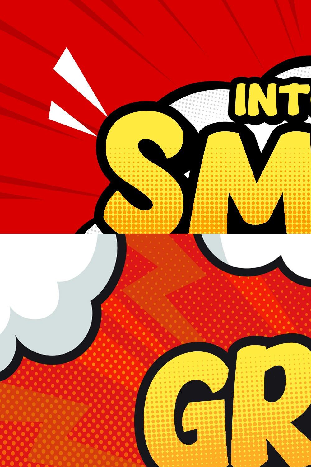 Smack Boom a Cartoon Font pinterest preview image.