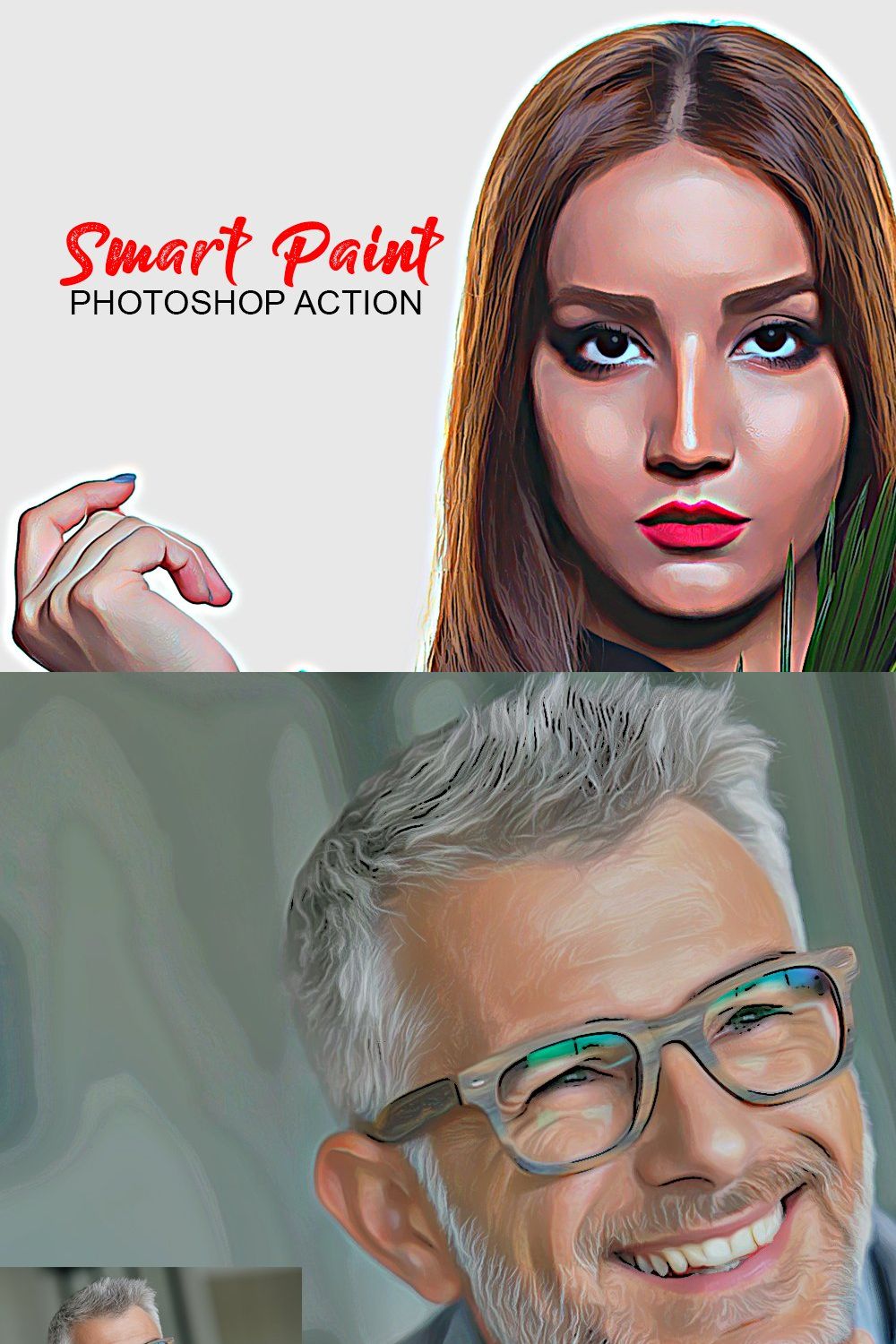 Smart Paint Photoshop Action pinterest preview image.