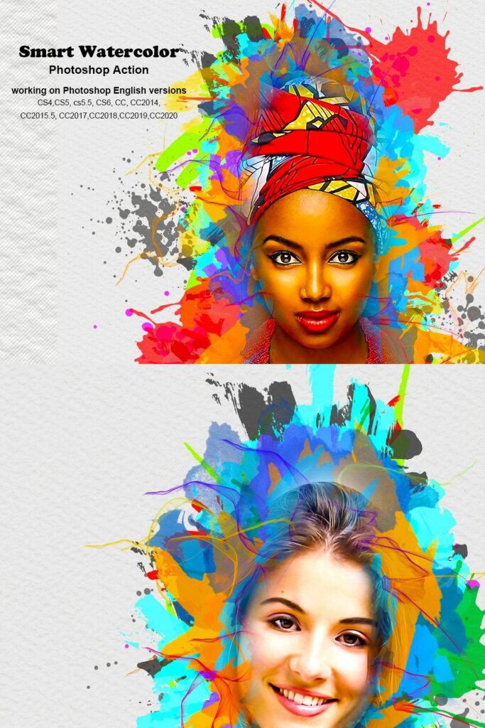 Smart Watercolor Photoshop Action – MasterBundles