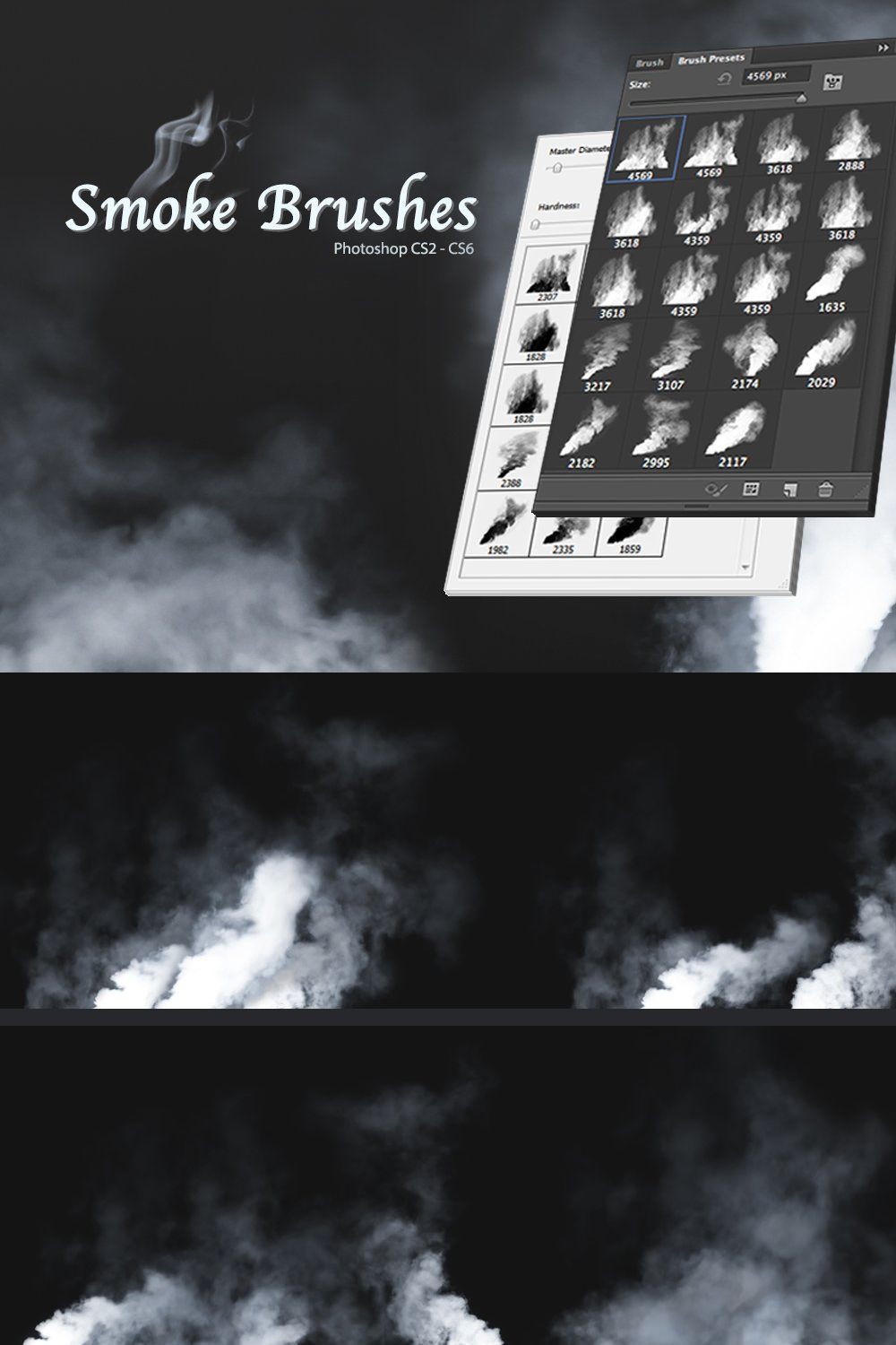 Smoke Brushes pinterest preview image.