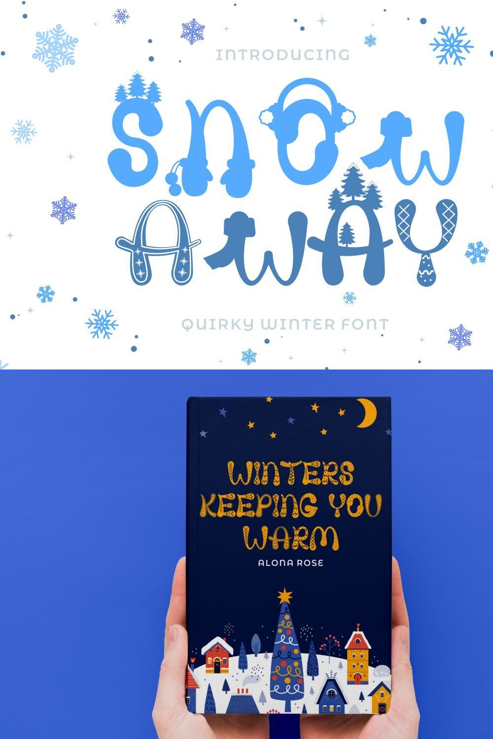 Snow Away - Quirky Winter Font pinterest preview image.