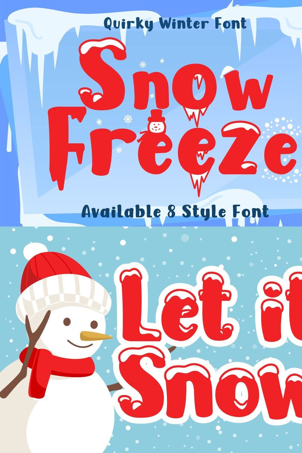 Snow Freeze - Quirky Winter Font pinterest preview image.