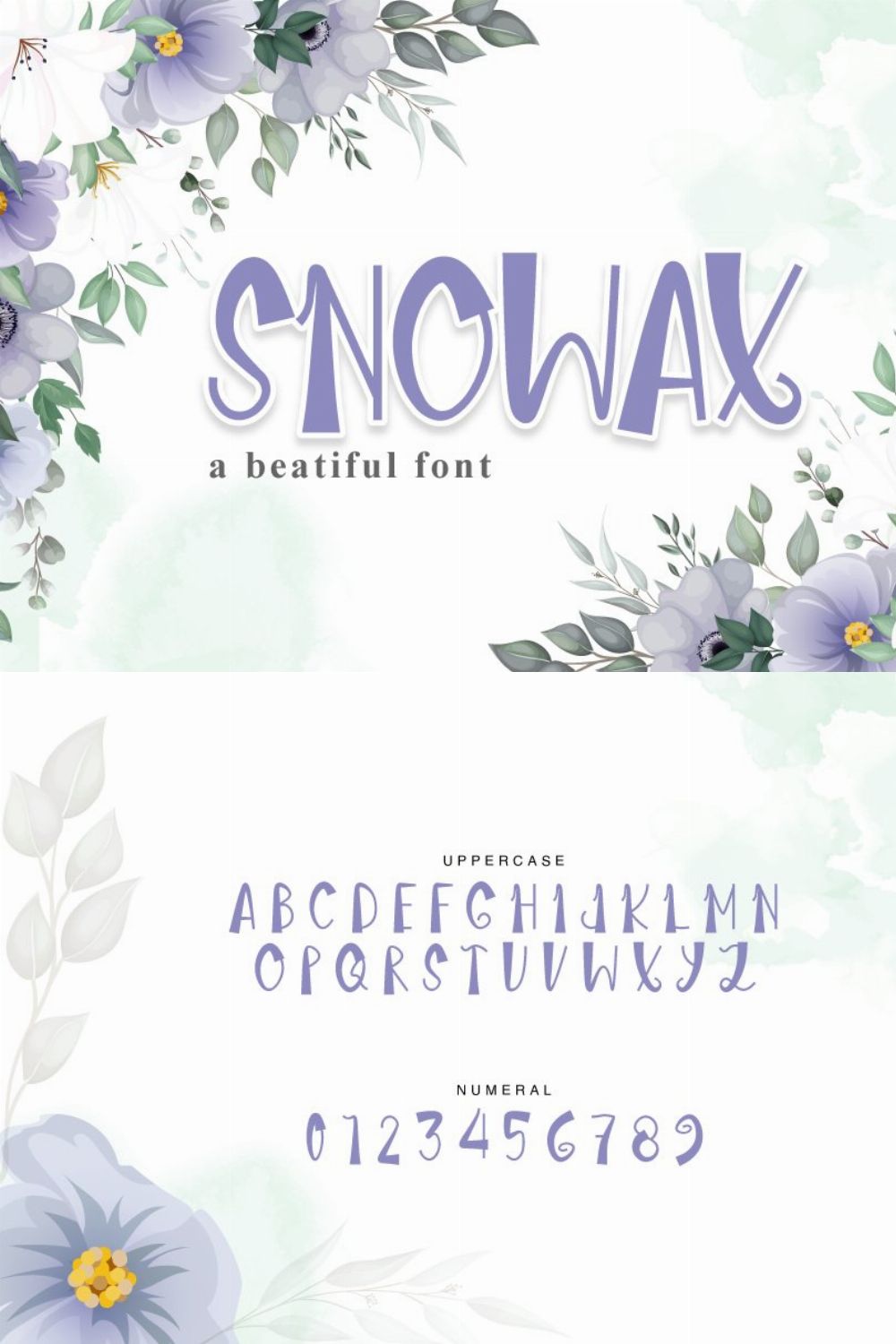 Snowax - Display Font pinterest preview image.