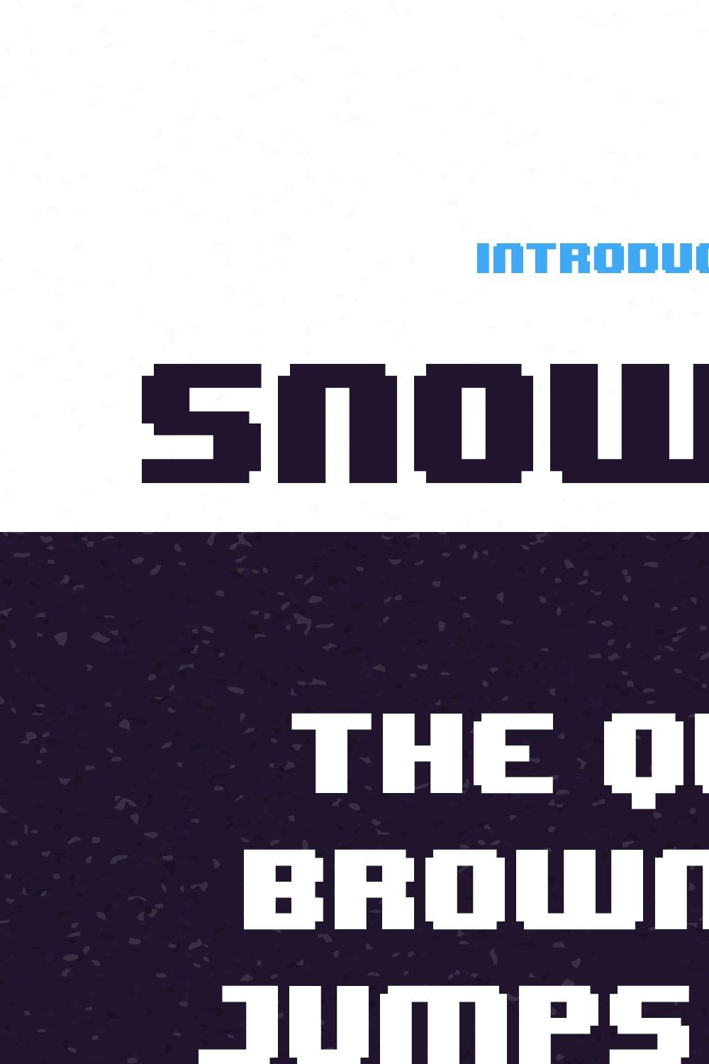 Snowbro Pixel Font pinterest preview image.