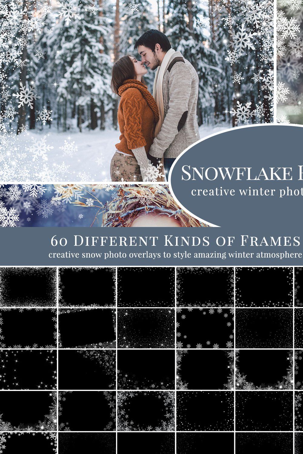 Snowflake Frames photo overlays pinterest preview image.