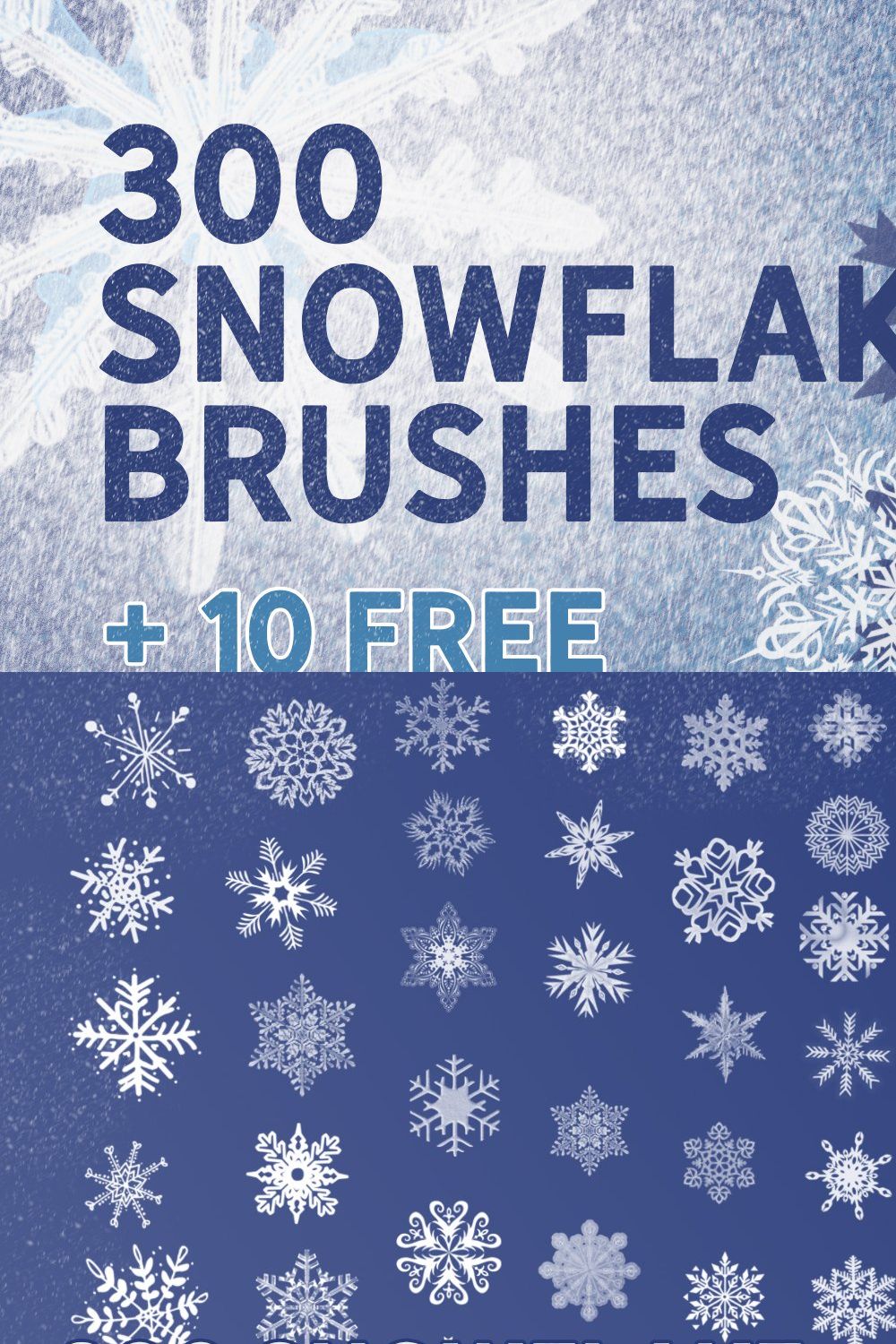 SNOWFLAKES BRUSHES & FREE OVERLAYS pinterest preview image.