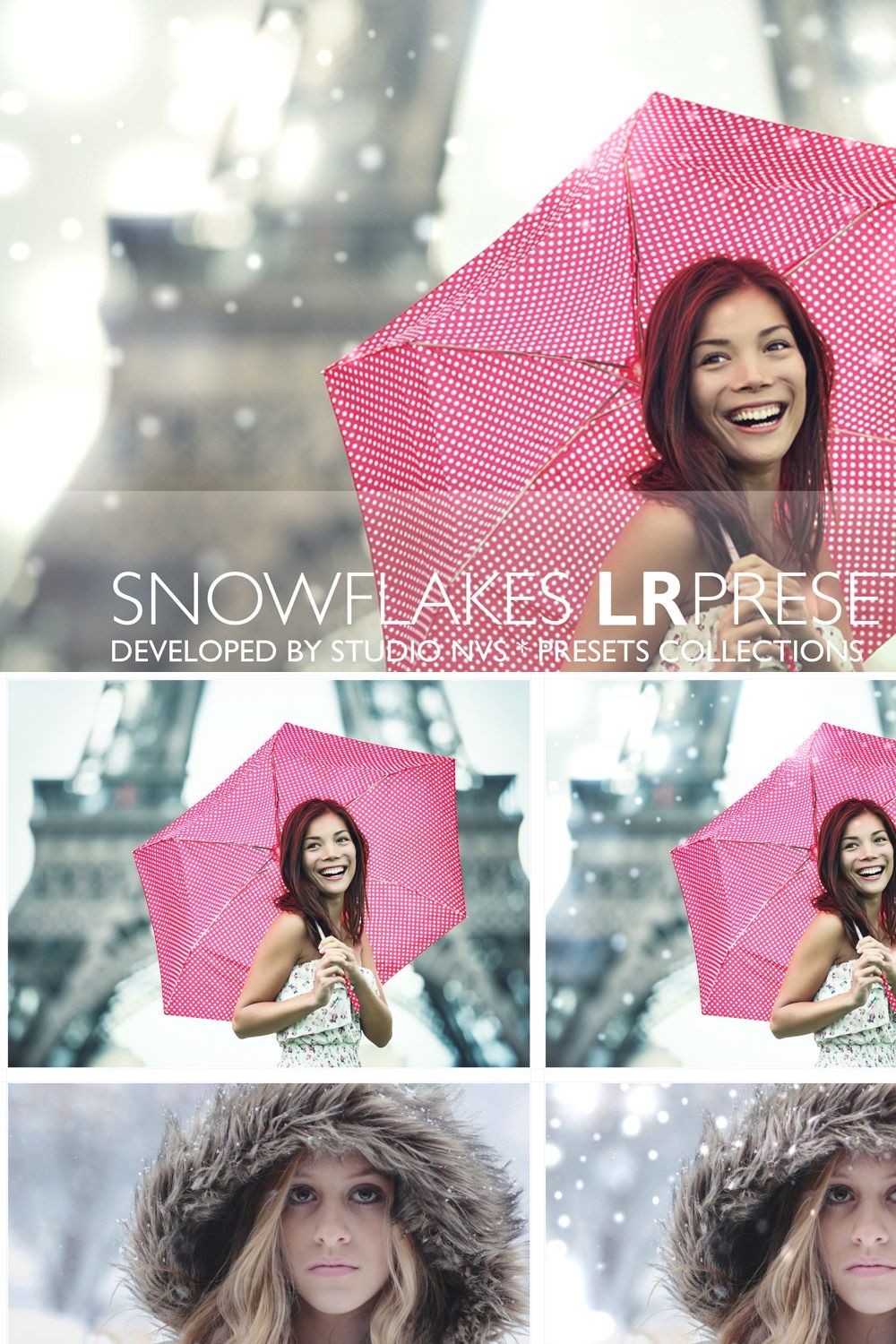 Snowflakes Lightroom Presets pinterest preview image.