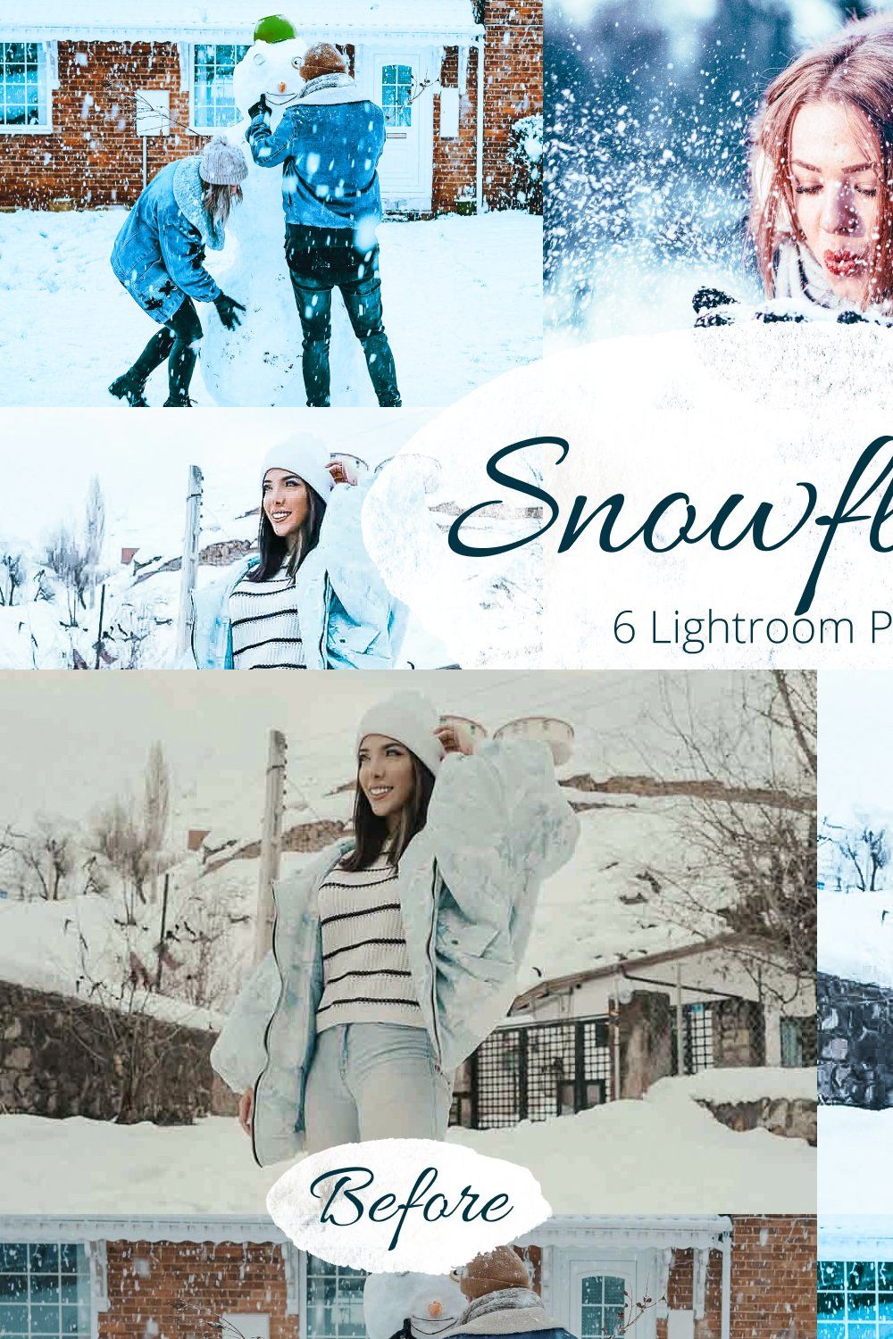 Snowflakes Lightroom Presets bundle pinterest preview image.