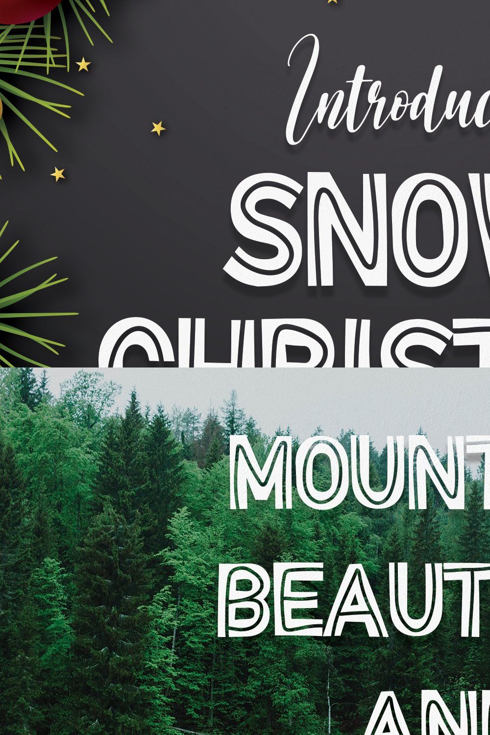 Snowy Christmas | Script Font pinterest preview image.