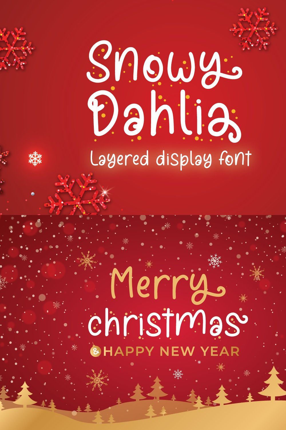 Snowy Dahlia - Christmas Font pinterest preview image.