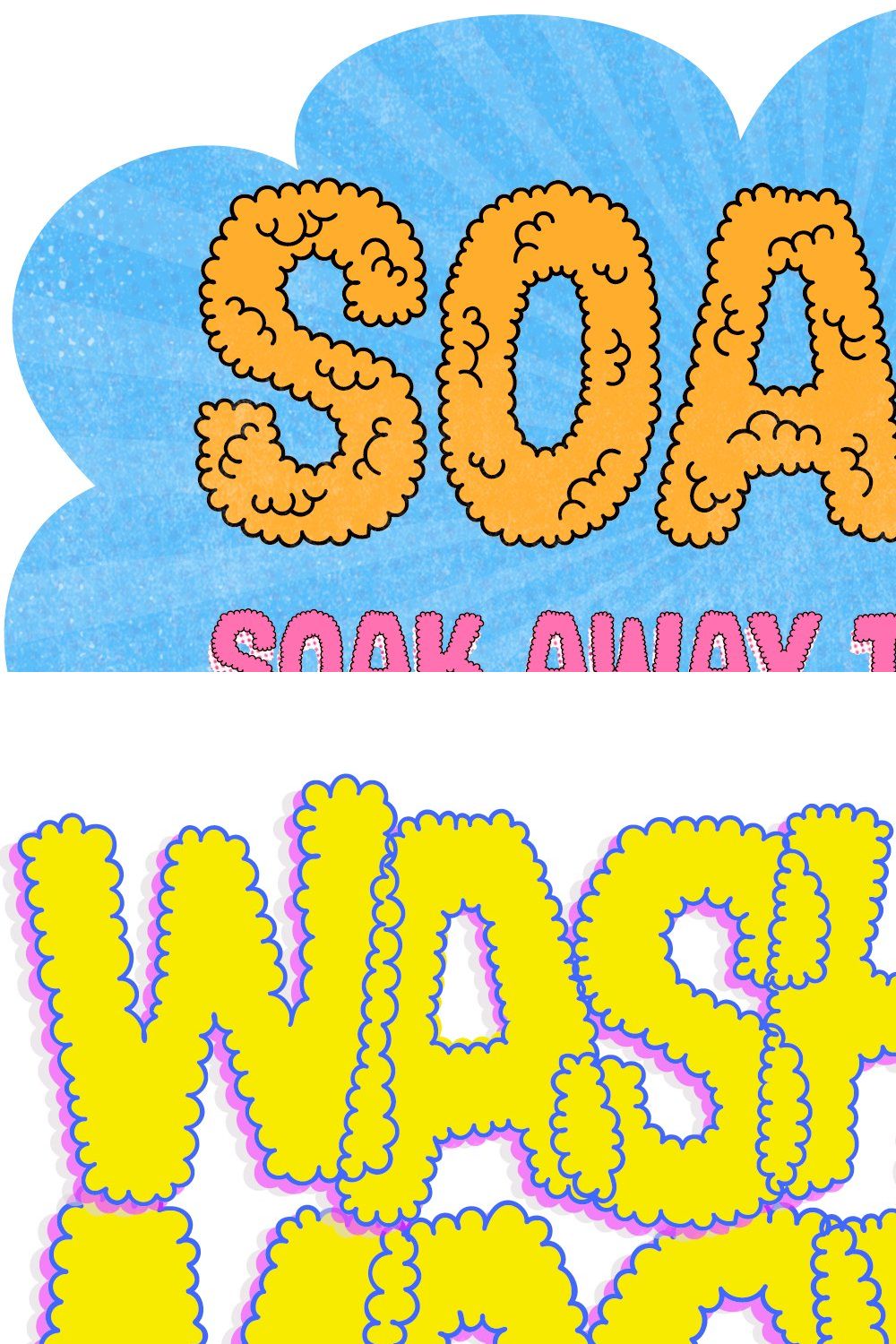 Soapy Family: 4 bubbly fonts pinterest preview image.