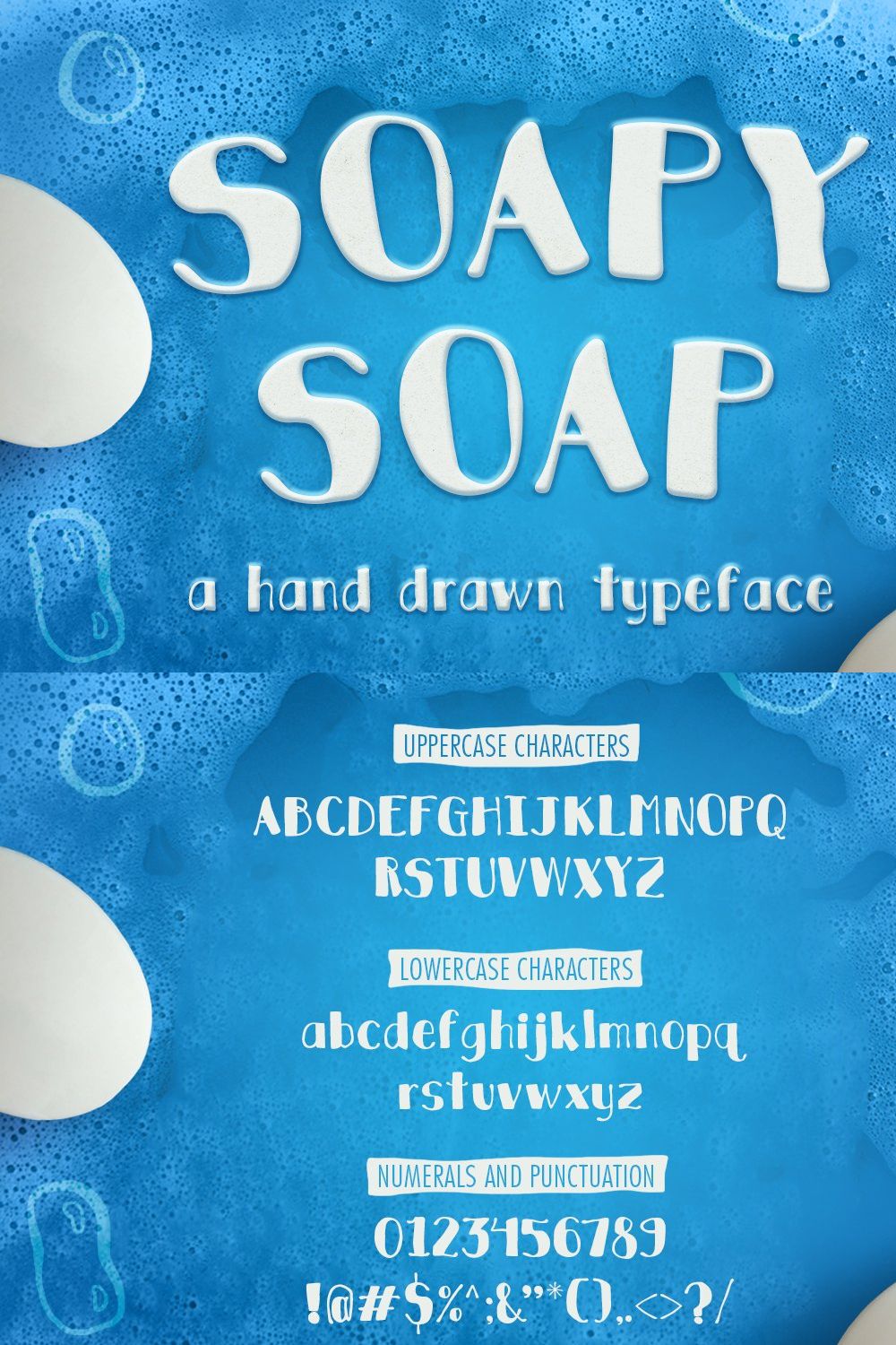 Soapy Soap Typeface pinterest preview image.