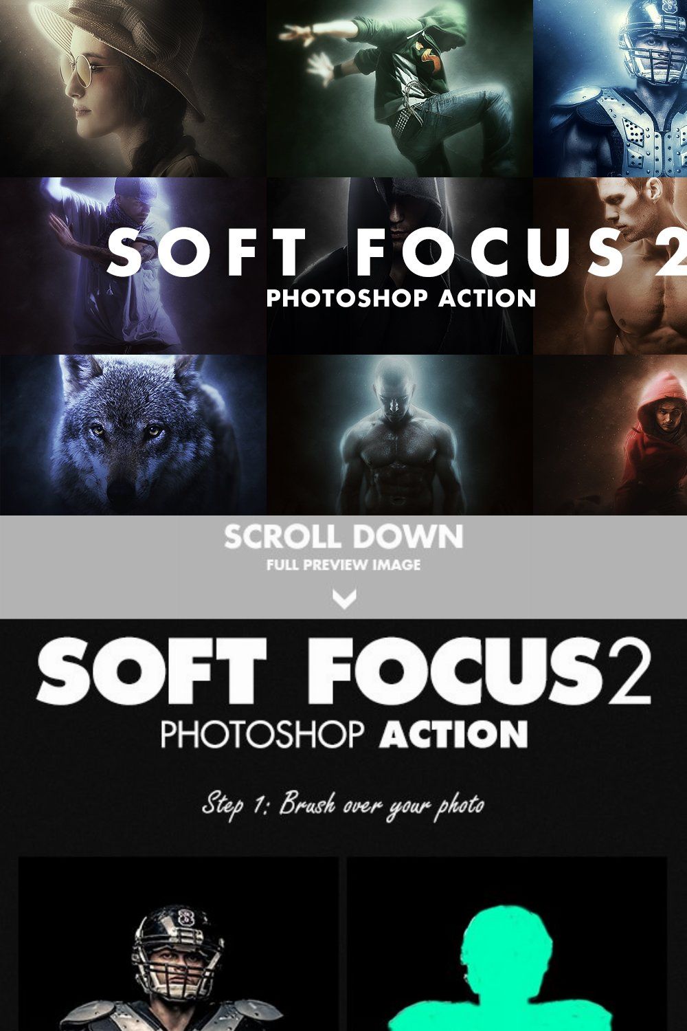Soft Focus 2 Photoshop Action pinterest preview image.