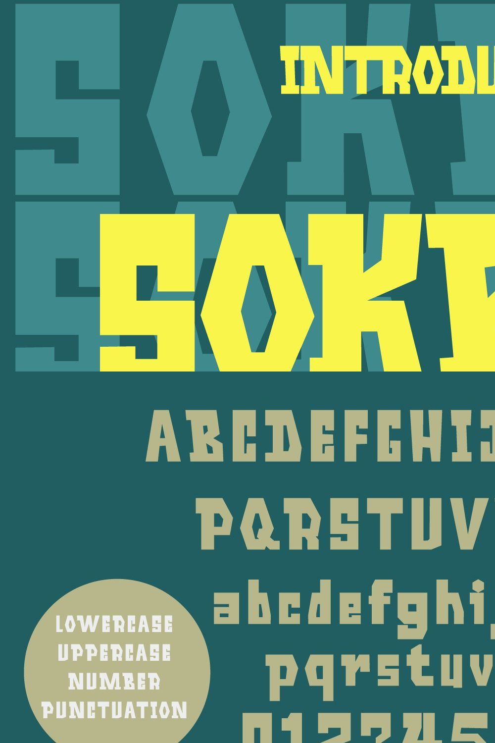 Sokben - Bold Display Font pinterest preview image.