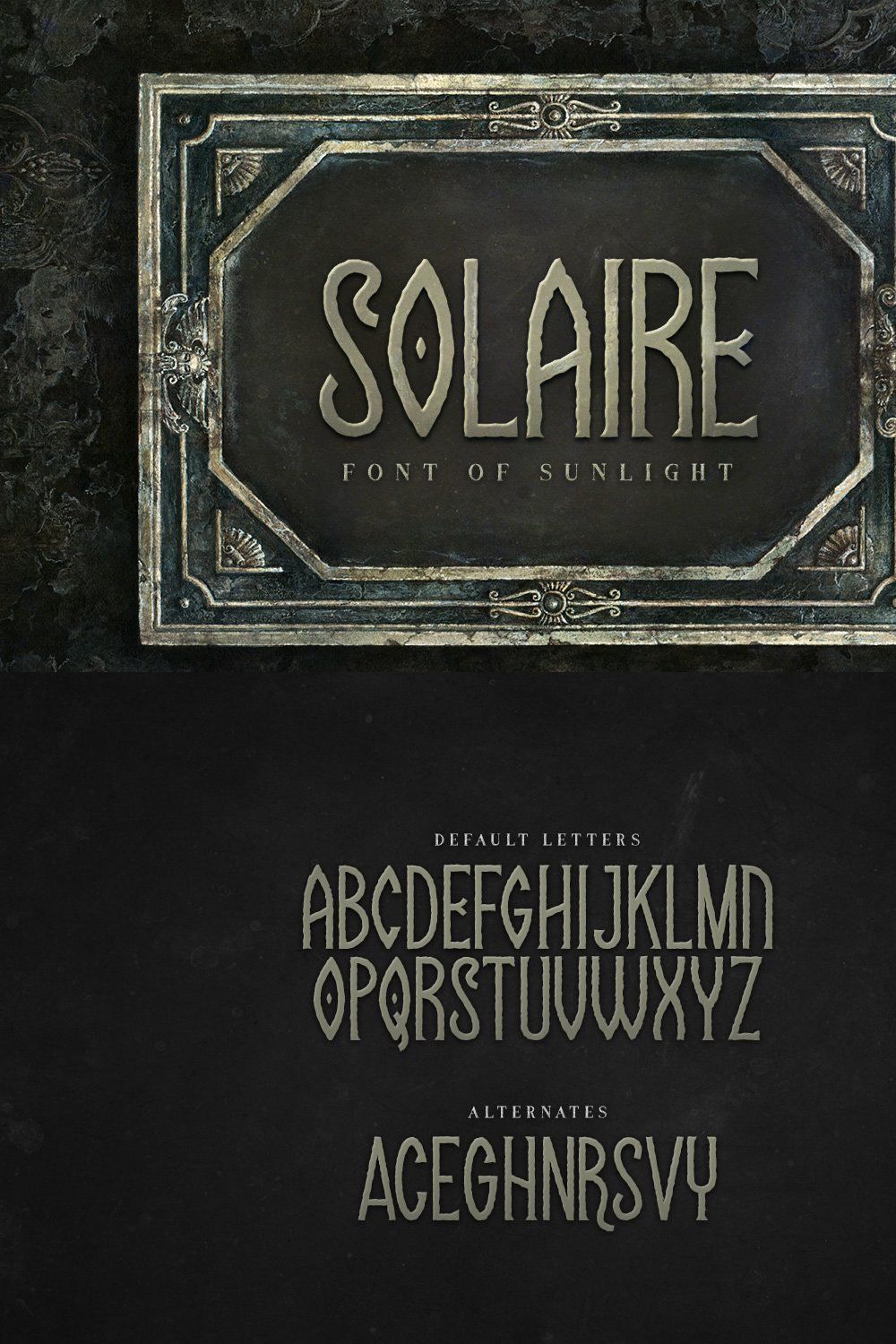 Solaire Typeface pinterest preview image.