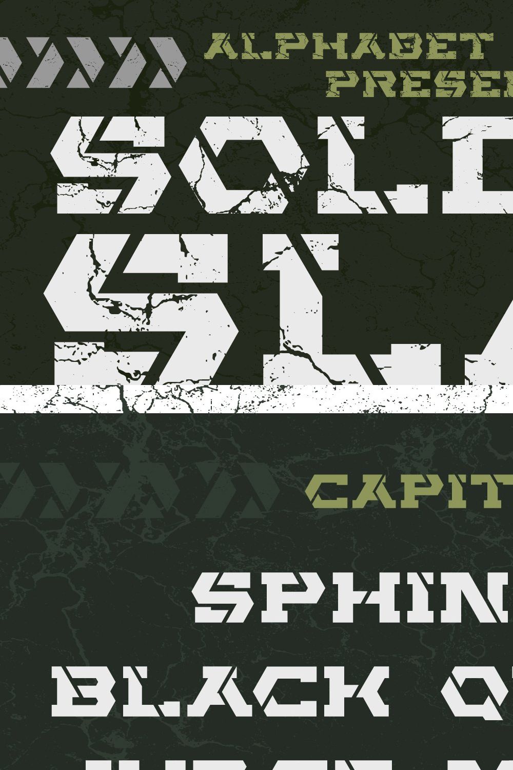 Soldier Slab Stencil Font Duo pinterest preview image.