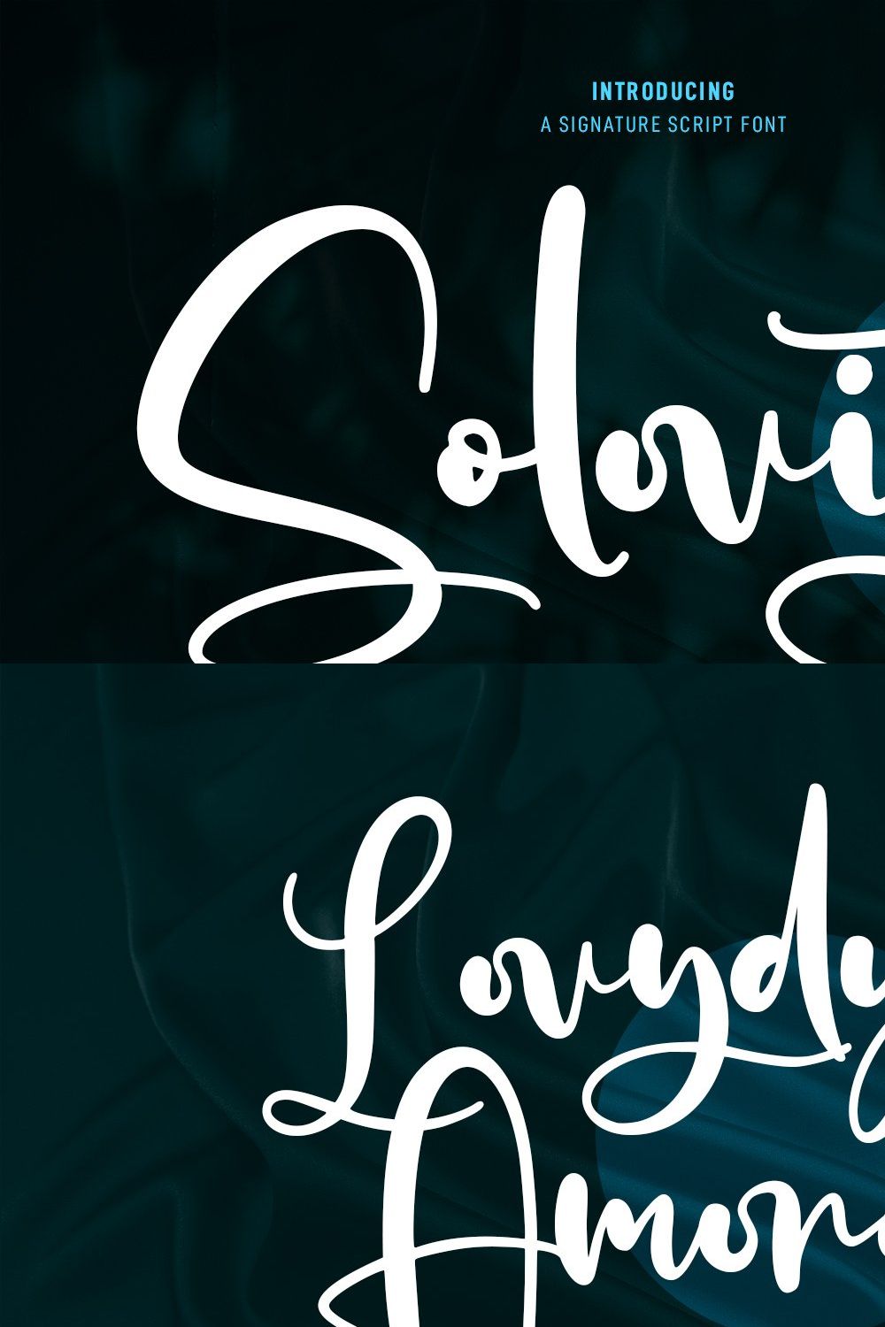 Solovista Signature Script Font pinterest preview image.