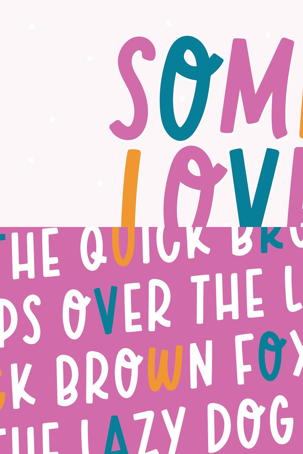 SOME LOVE Fun Display Font pinterest preview image.