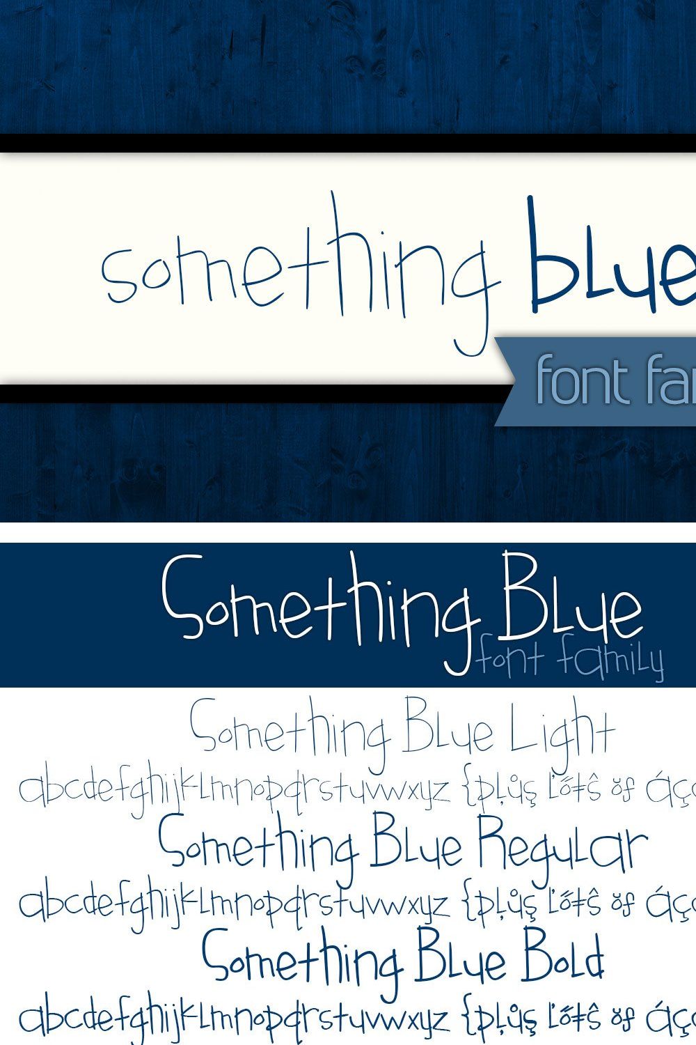 Something Blue Font Family pinterest preview image.