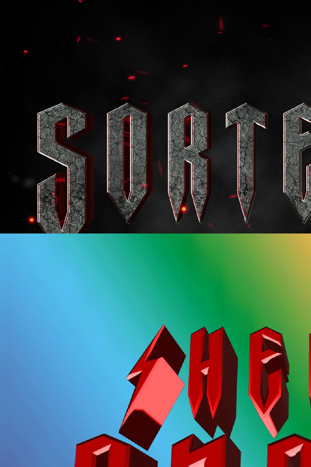 Sortemun | Heavy Metal Font pinterest preview image.