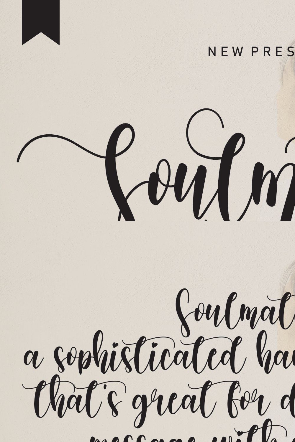 Soulmates | handwritten font pinterest preview image.