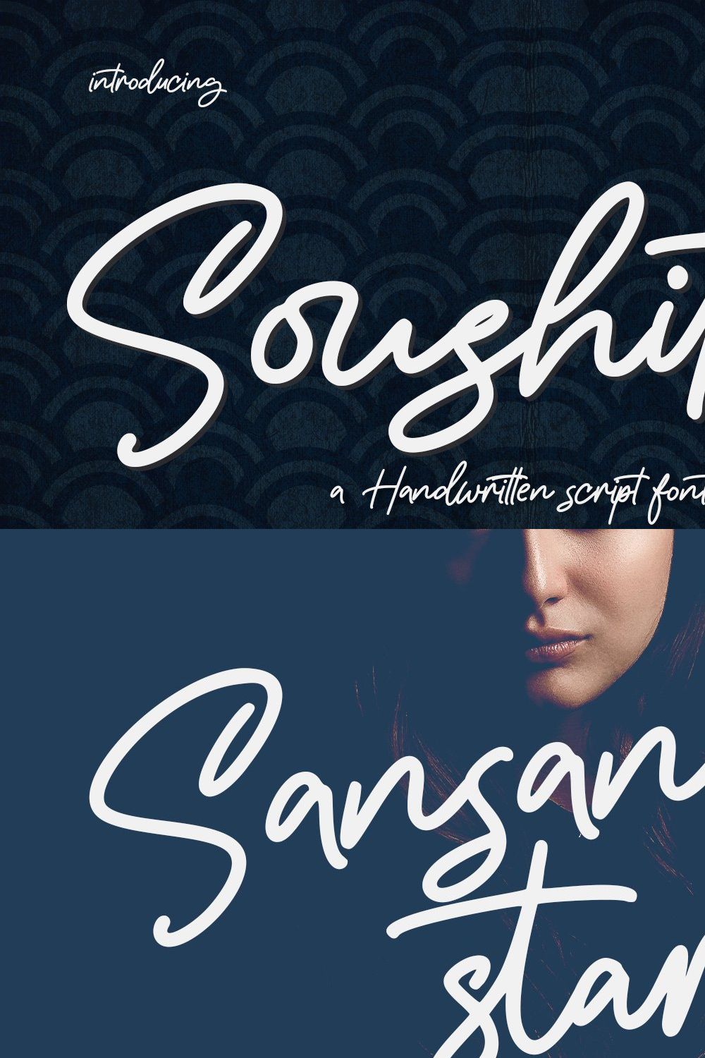 Soushitay Script Font pinterest preview image.