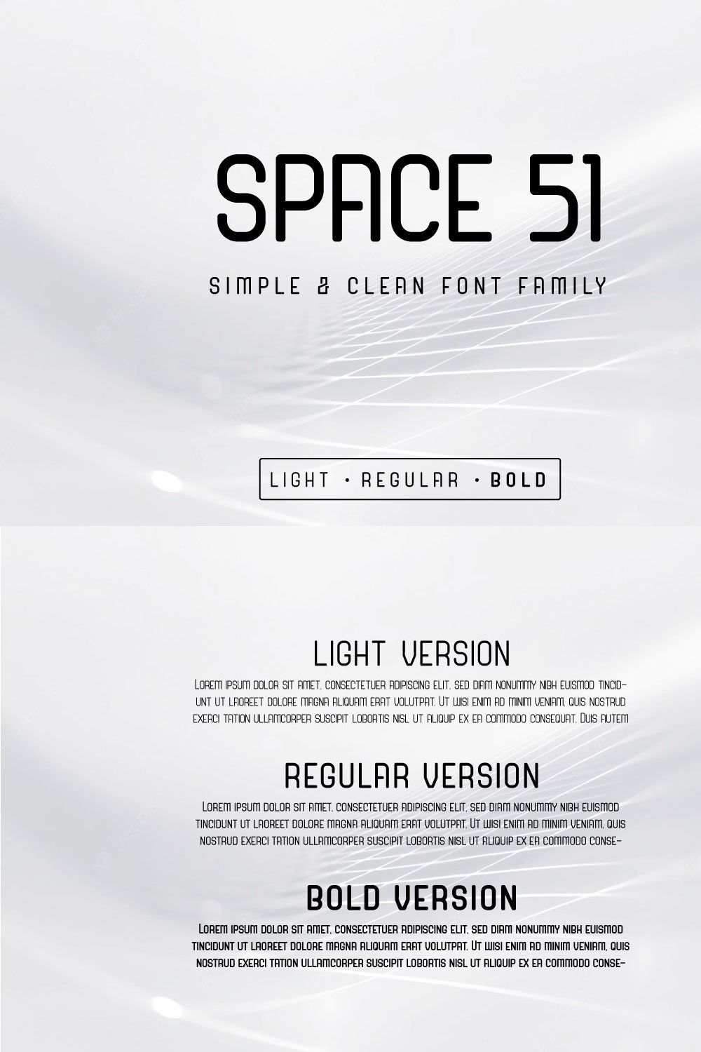 Space 51 - Simple and Clean Font pinterest preview image.
