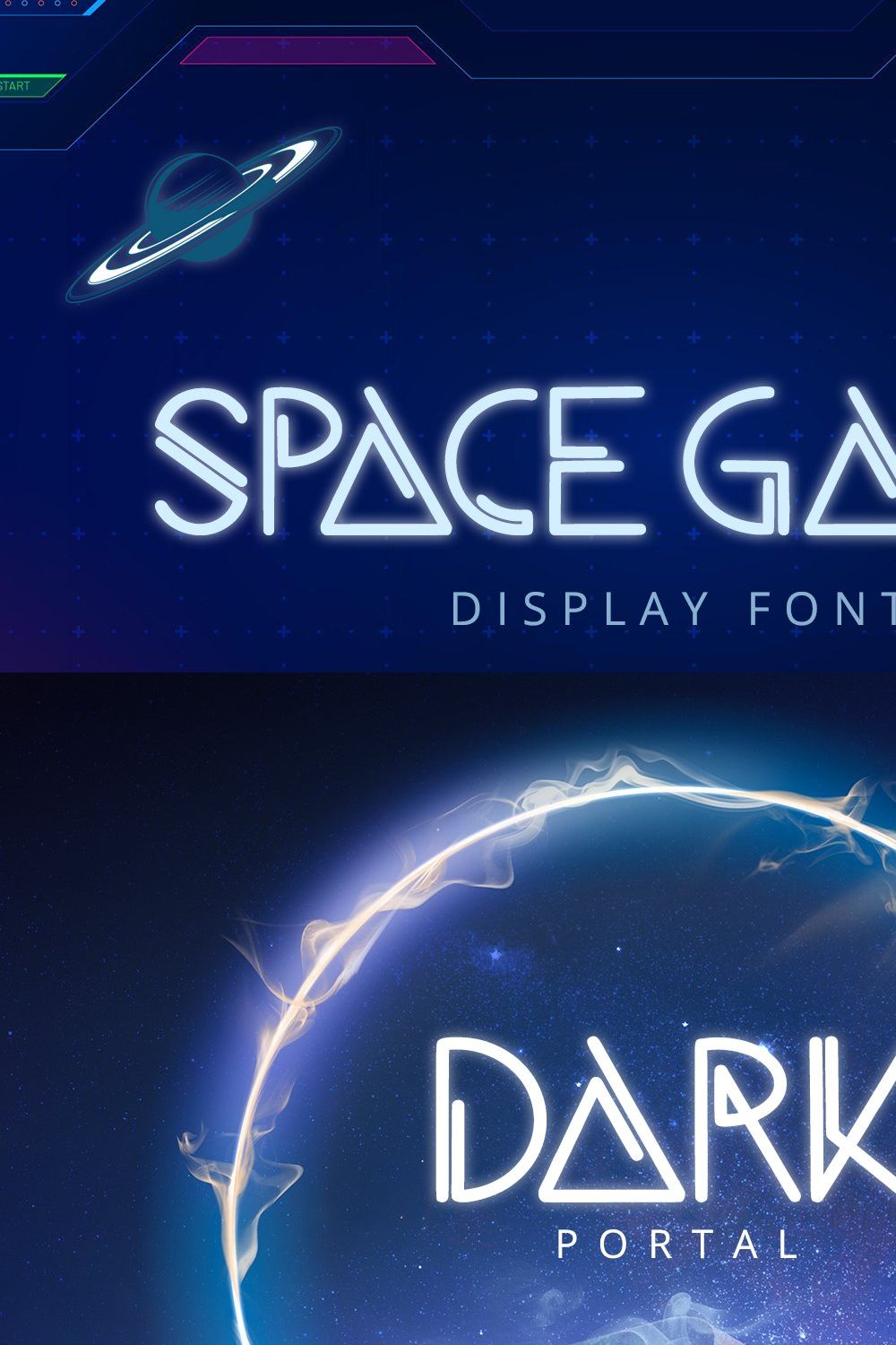 Space Game - Display Font pinterest preview image.