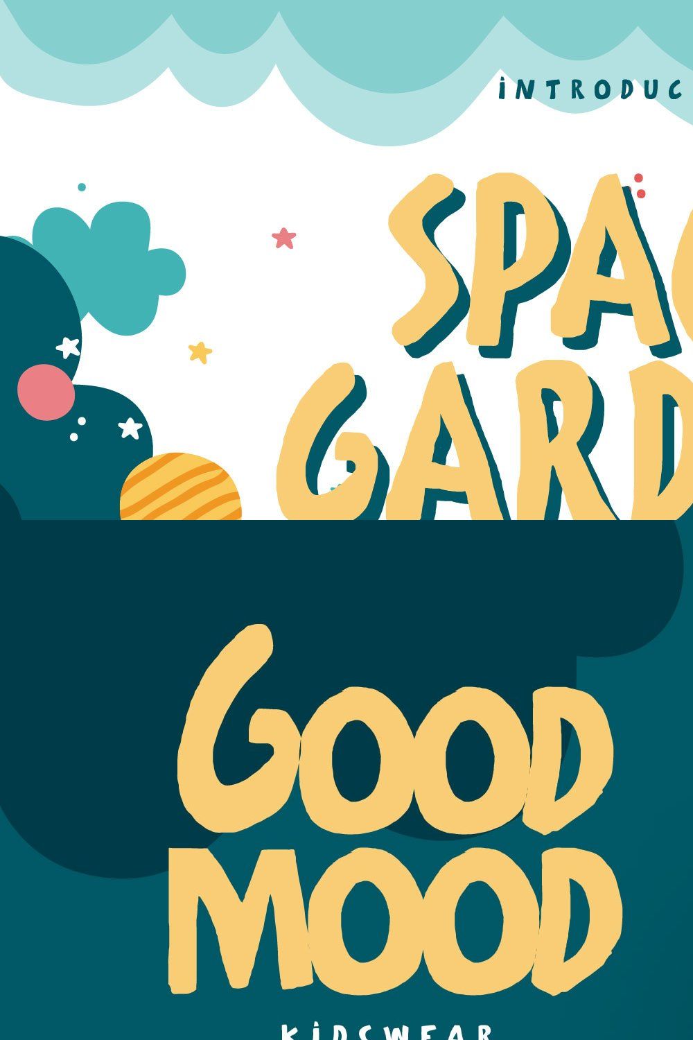 Space Garden - A Quirky Display Font pinterest preview image.