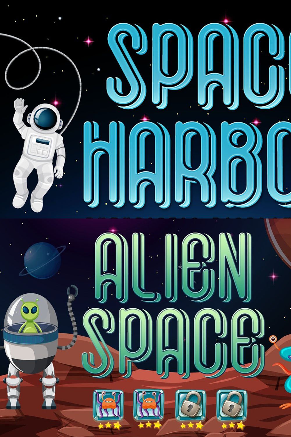 Space Harbon - Futuristic Font pinterest preview image.