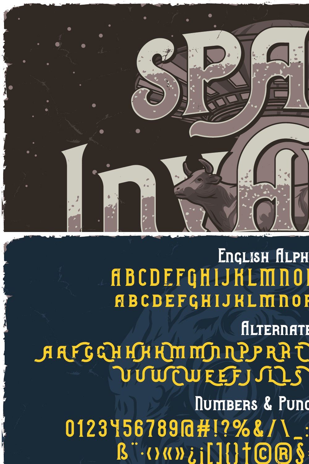 Space Invader Layered Font pinterest preview image.