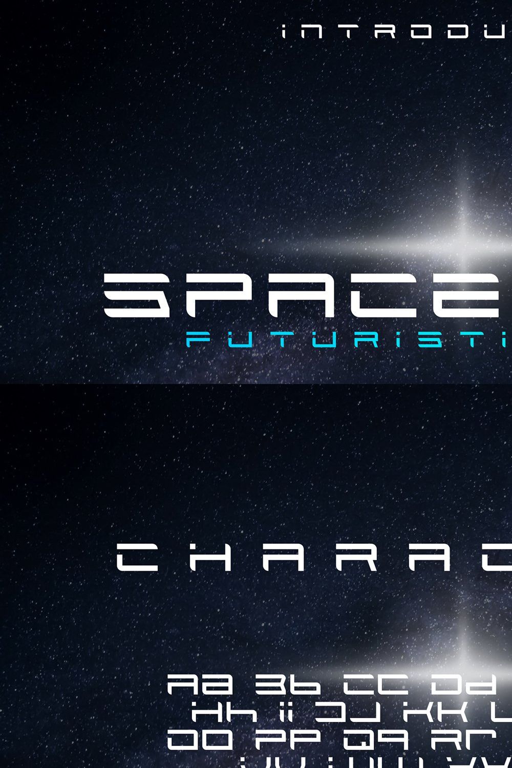 Spacestar - Futuristic Font pinterest preview image.