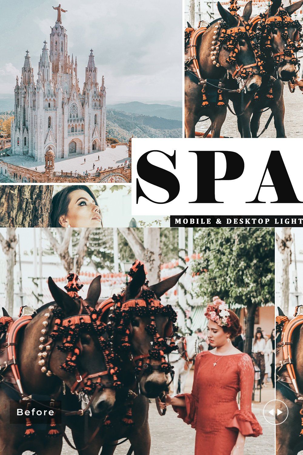 Spain Pro Lightroom Presets pinterest preview image.