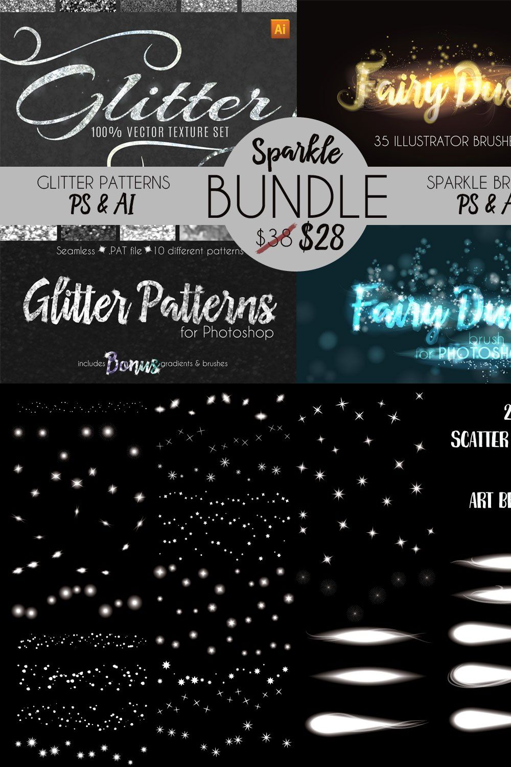 Sparkle and Glitter Bundle pinterest preview image.