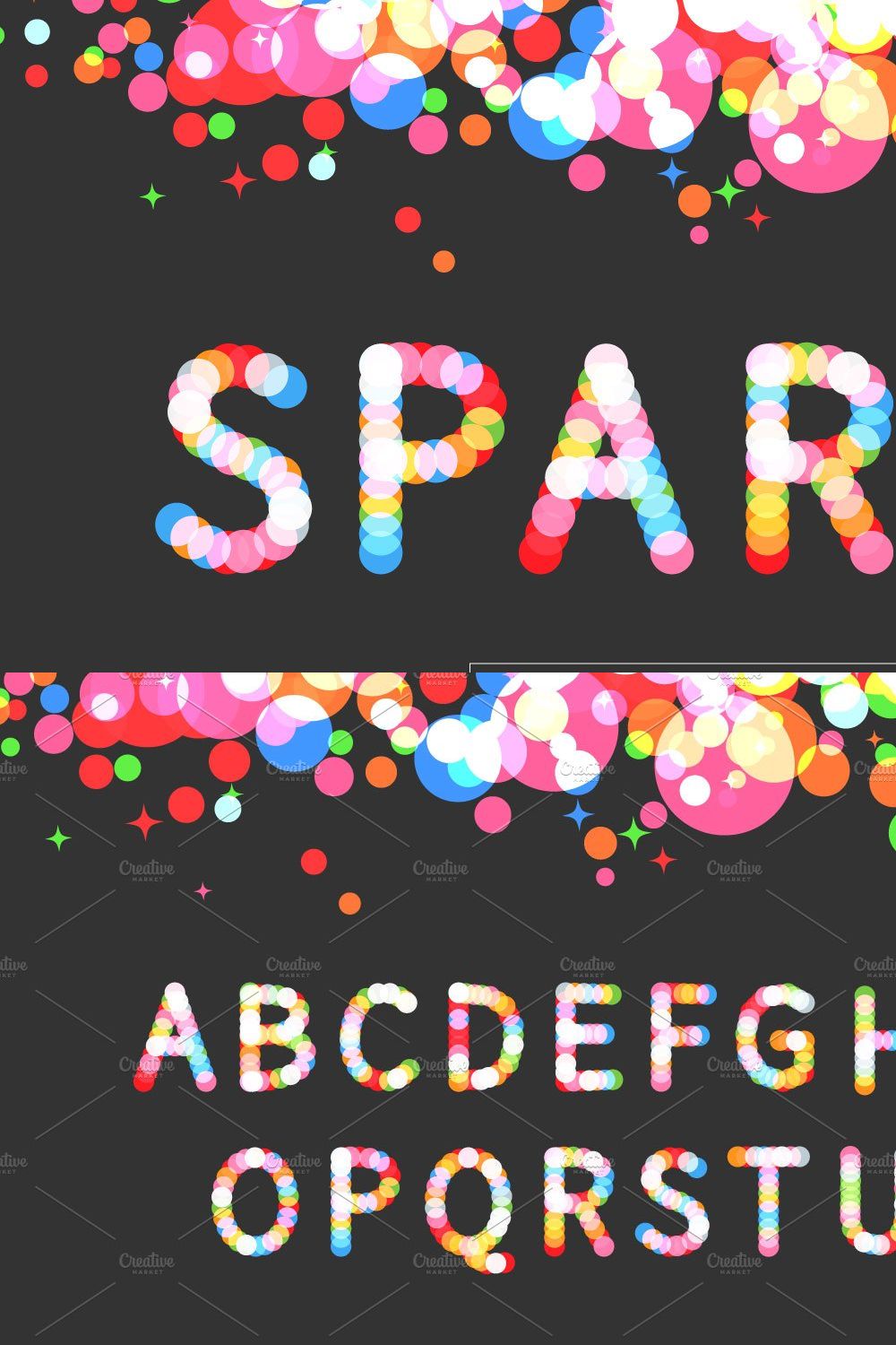 SPARKLE vector display typeface pinterest preview image.