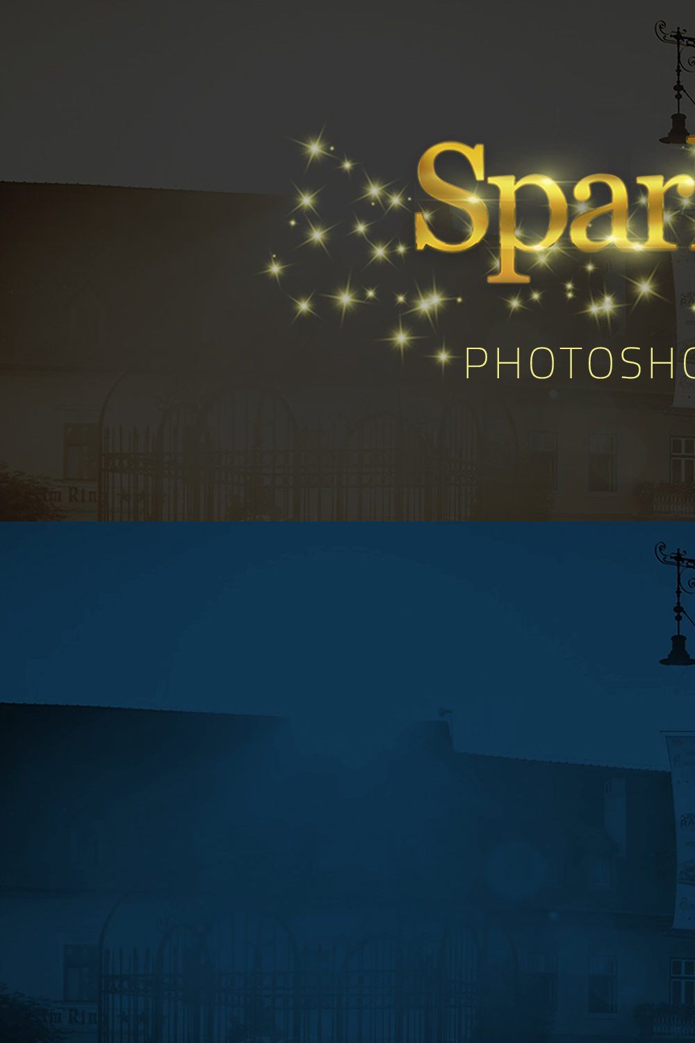 Sparkling Star Photoshop Action pinterest preview image.