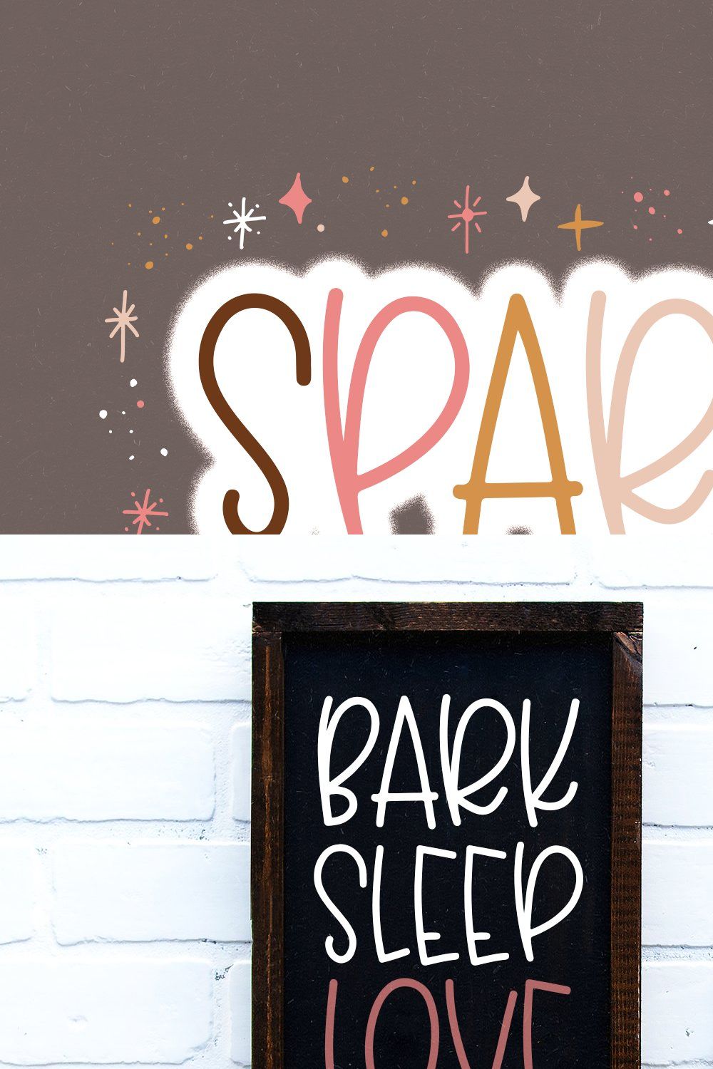 Sparkly | Fun Handwritten Font pinterest preview image.