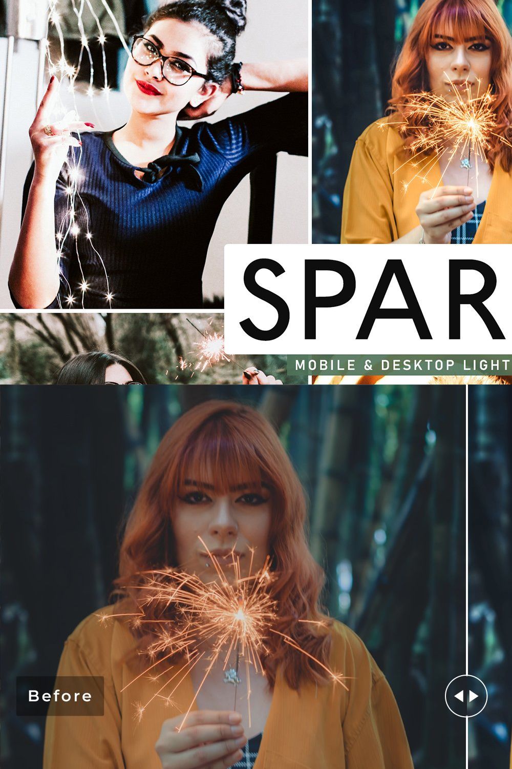 Sparkly Lightroom Presets Pack pinterest preview image.