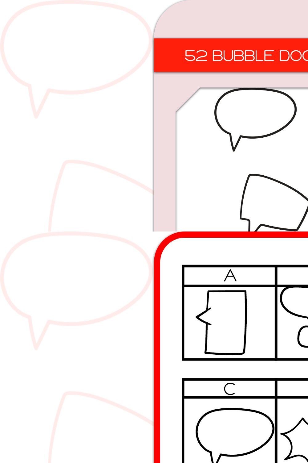 Speech Bubble Doodles Dingbats Font pinterest preview image.