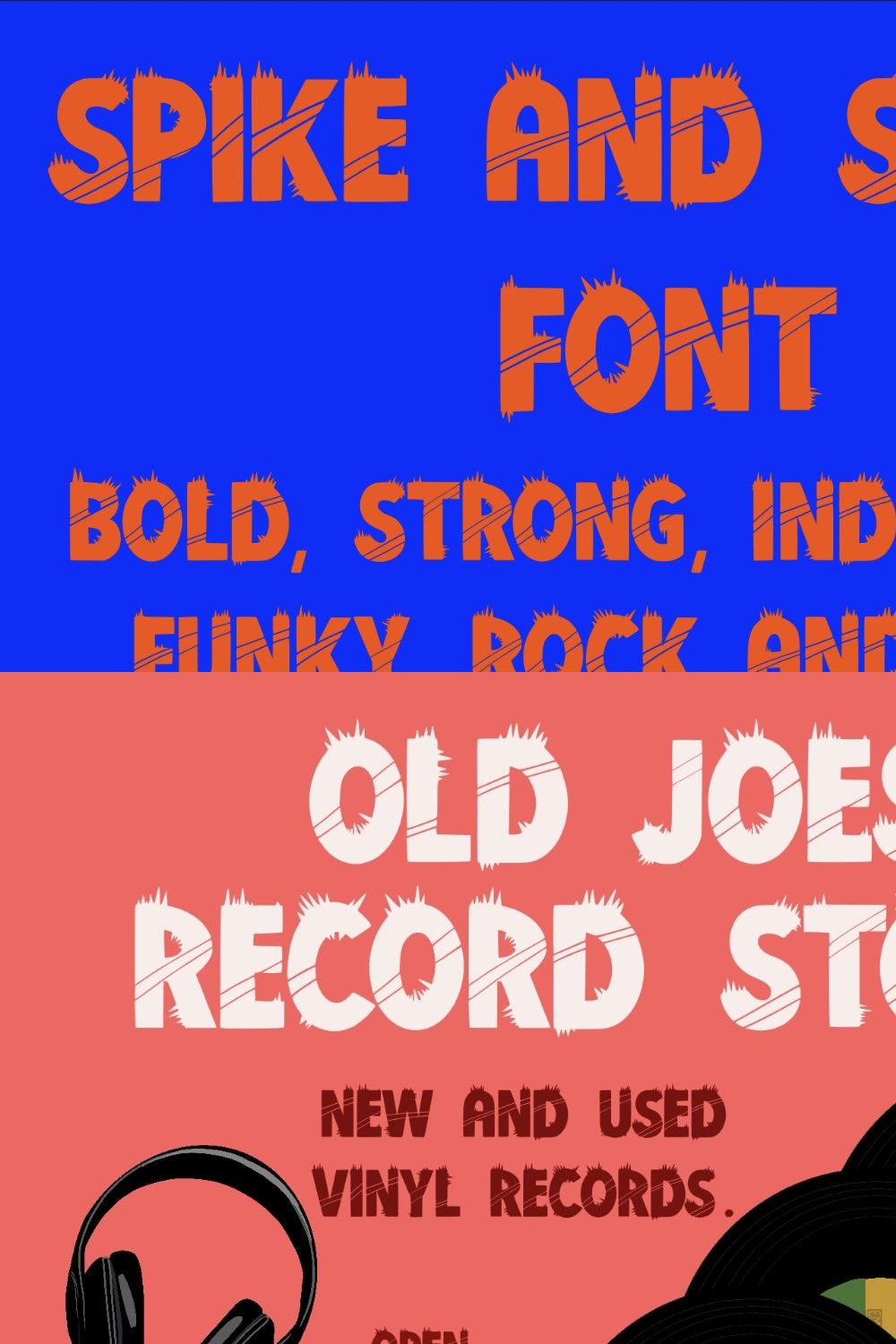 Spike and Shard font pinterest preview image.