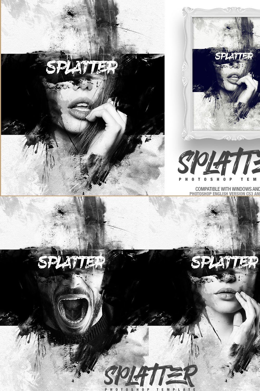 Splatter Photo Template pinterest preview image.