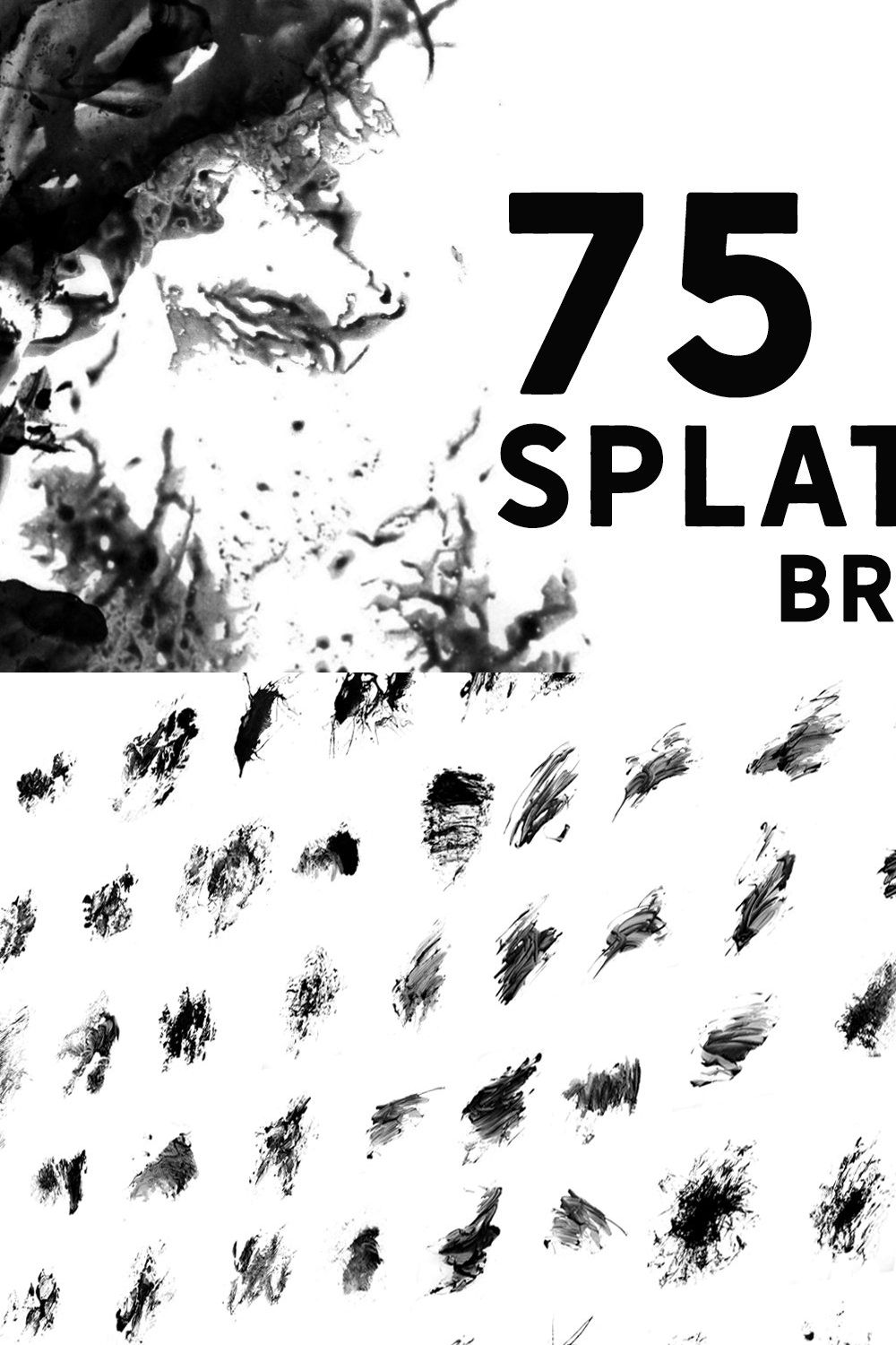 Splatter Photoshop Brushes pinterest preview image.