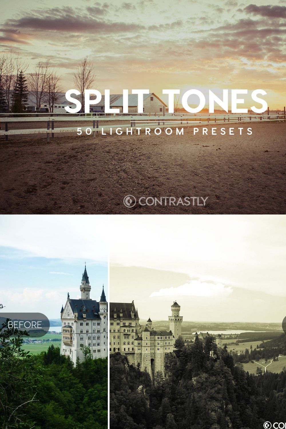 Split Toning Lightroom Presets pinterest preview image.