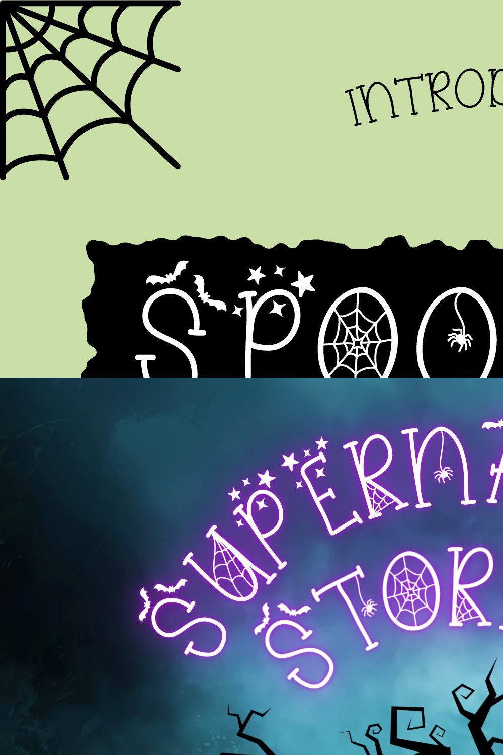 Spookerly Halloween Font pinterest preview image.