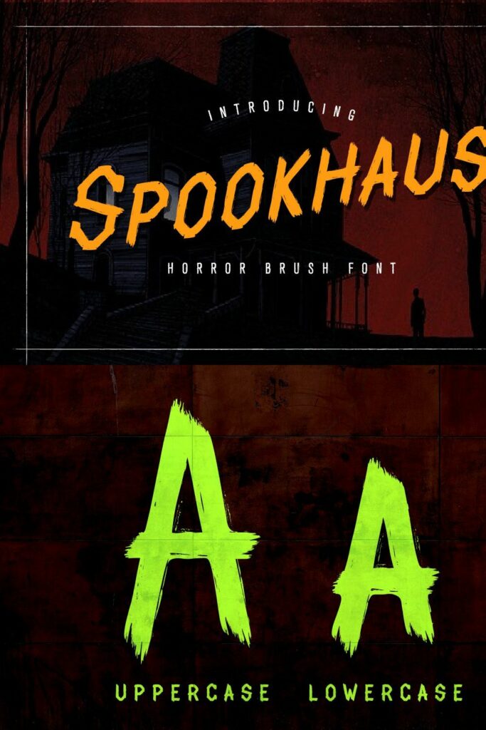 Spookhaus Horror Brush Font – MasterBundles