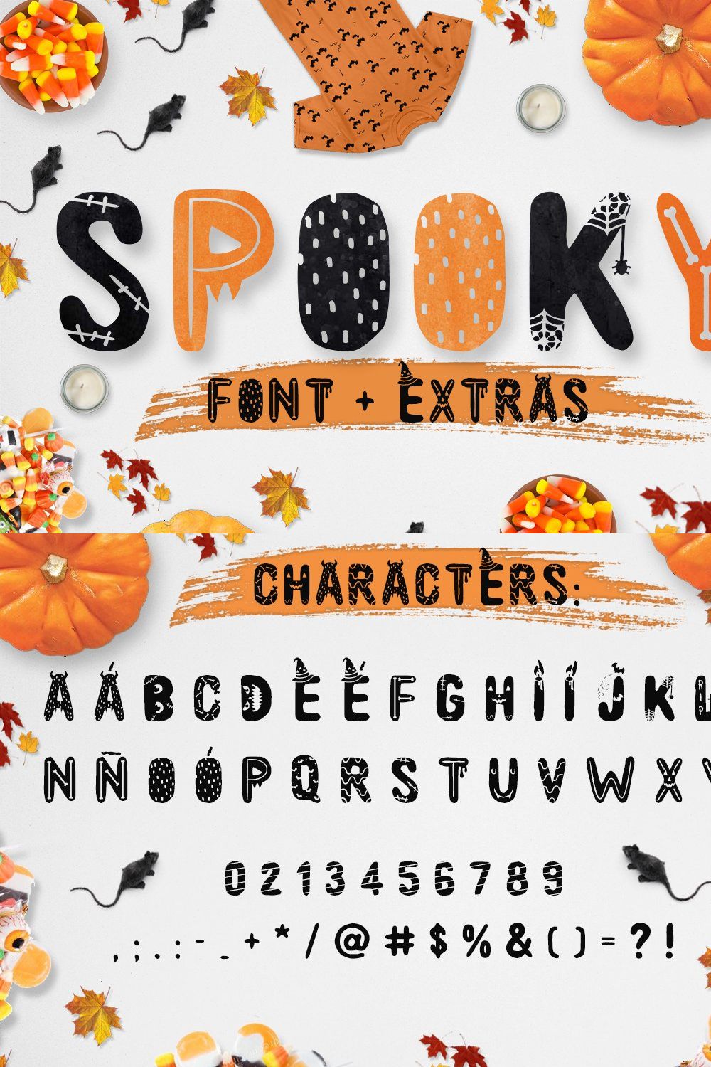 Spooky font + EXTRAS! pinterest preview image.