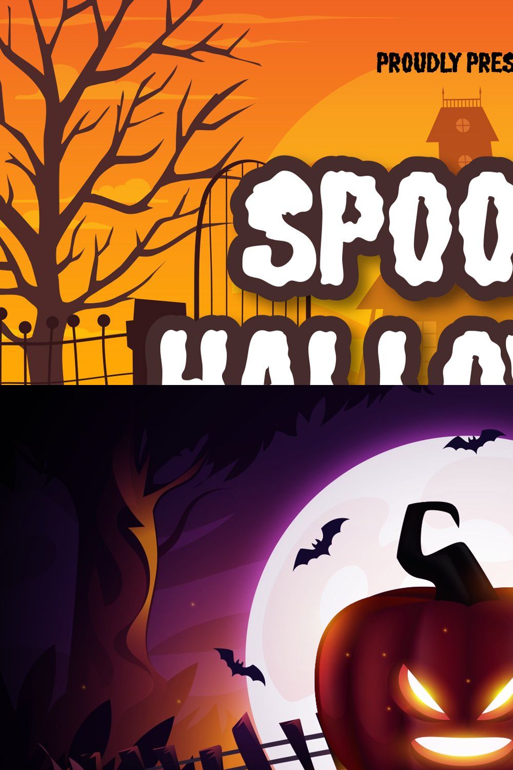 Spooky Hallowen pinterest preview image.