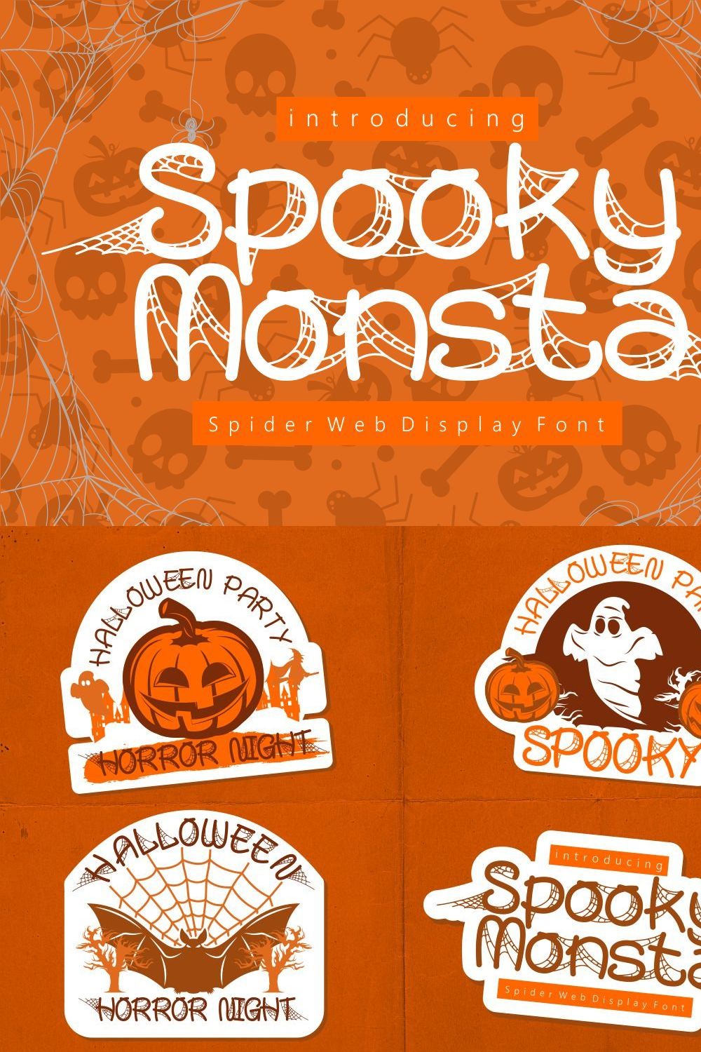 Spooky Monsta - Spider Web Font pinterest preview image.